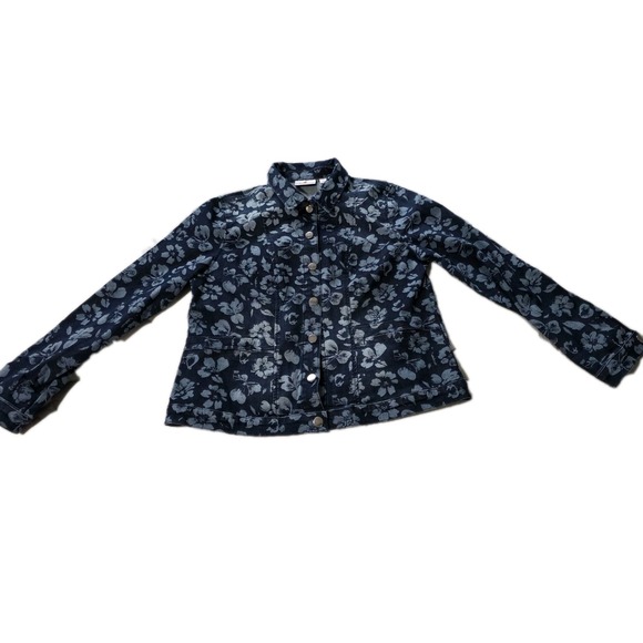 Quacker‎ Factory Floralicious Snap Front Jacket 681255 Medium - Picture 5 of 16